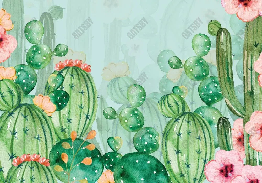 Gatsby Cactus Floral Photography Backdrop Gbsx-00529 - Gatsby Backdrop