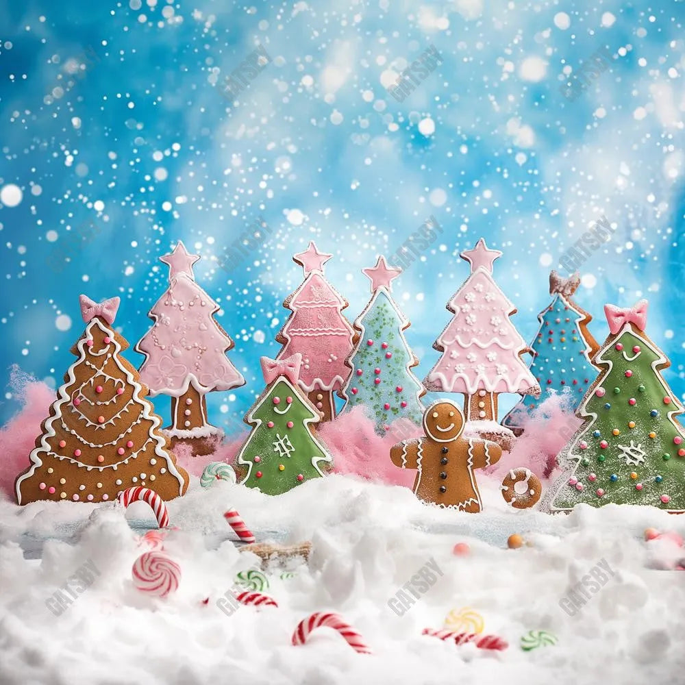 Gatsby Candy Lane Gingerbread Photography Backdrop Gbsx-00325 - Gatsby Backdrop