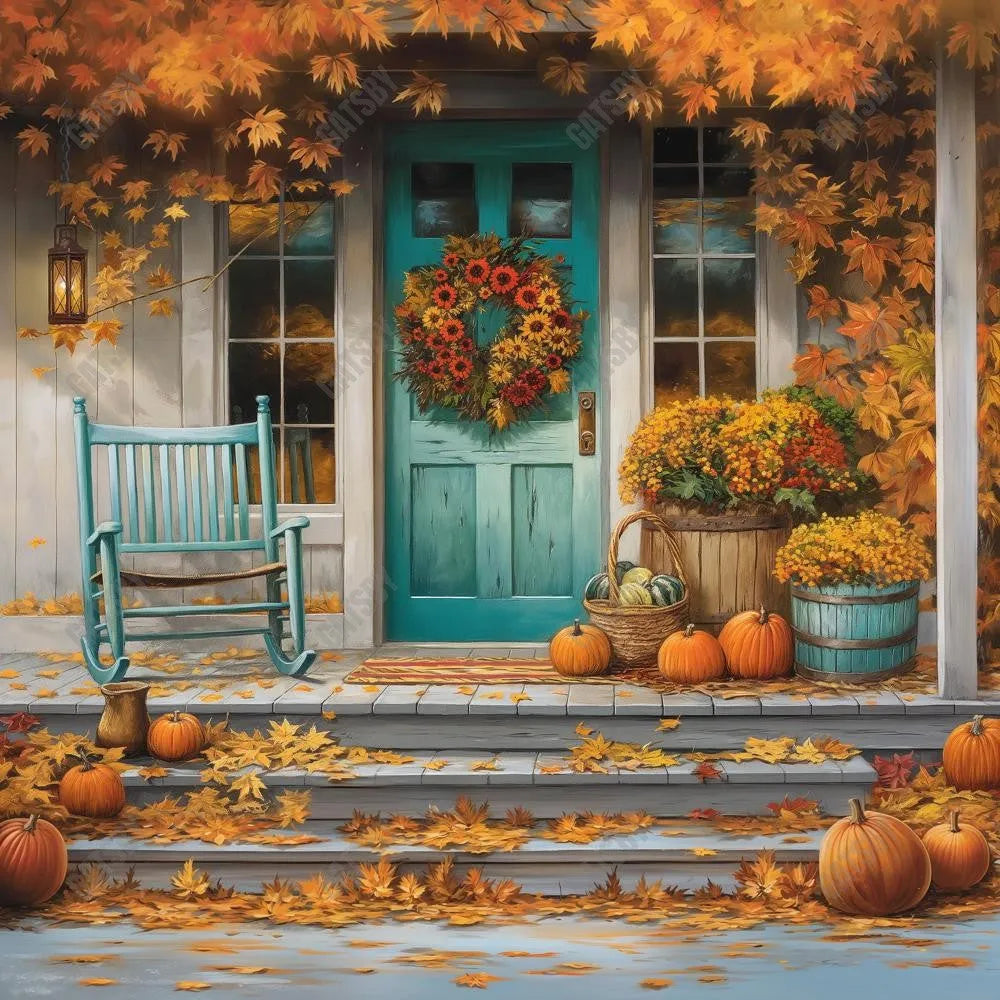 Gatsby Charming Autumn Porch Photography Backdrop Gbsx-00560 - Gatsby Backdrop