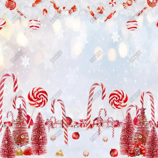 Gatsby Chirstmas Candy Cane Photography Backdrop Gbsx-01068 - Gatsby Backdrop