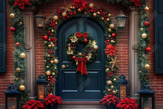 Gatsby Christmas Arched Door Photography Backdrop GBSX-00117 - Gatsby Backdrop