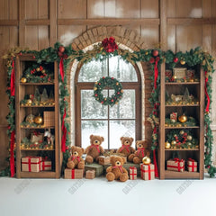 Gatsby Christmas Arched Wood Window Photography Backdrop GBSX-00121 - Gatsby Backdrop