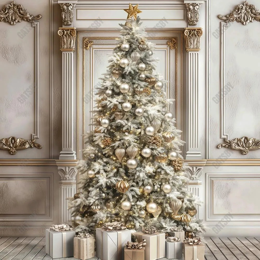 Gatsby Christmas Baroque Tree Photography Backdrop Gbsx-00767 - Gatsby Backdrop