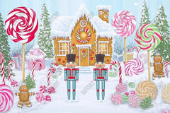 Gatsby Christmas Candyland Gingerbread House Photography Backdrop Gbsx-01031 - Gatsby Backdrop