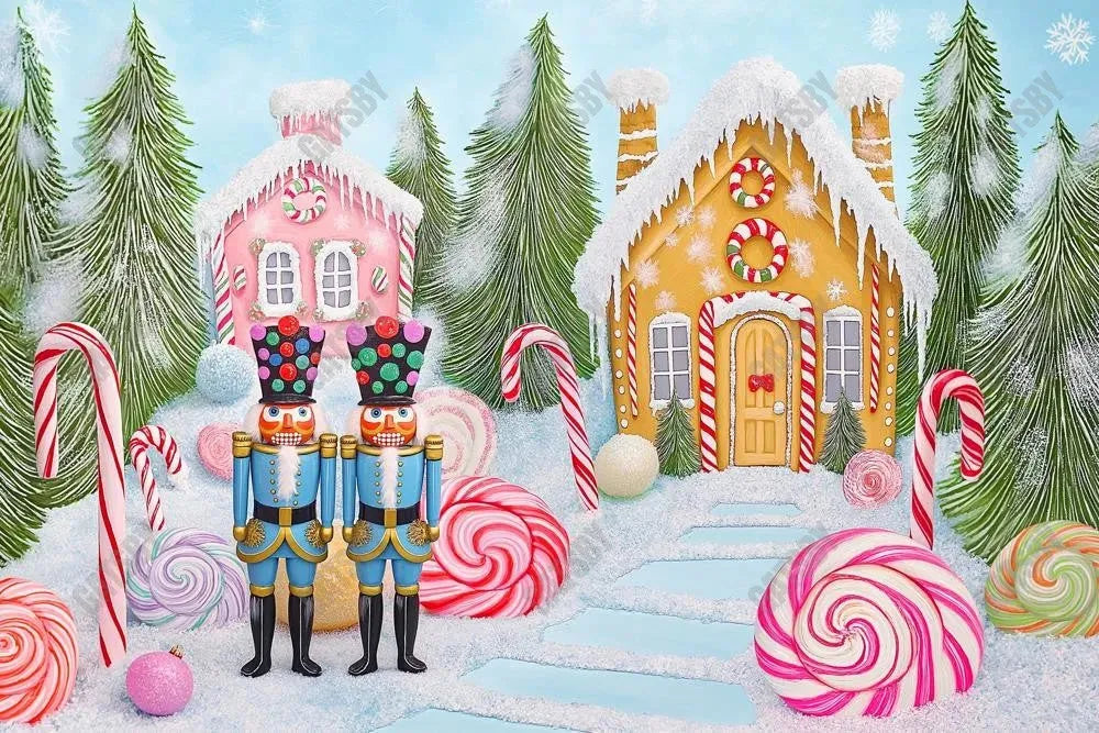 Gatsby Christmas Candyland Gingerbread House Photography Backdrop Gbsx-01032 - Gatsby Backdrop