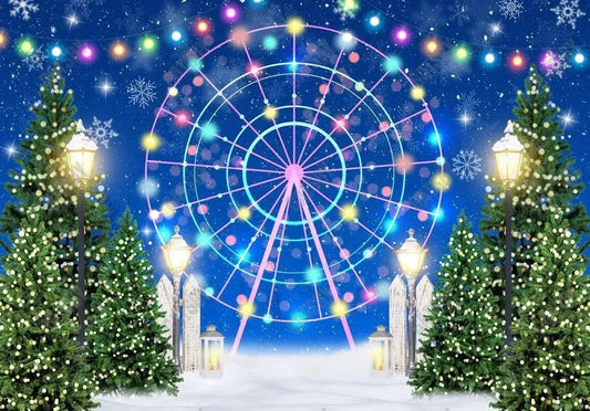 Gatsby Christmas Ferris Wheel Photography Backdrop Gbsx-01067 - Gatsby Backdrop