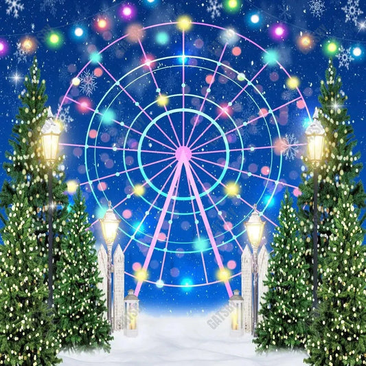 Gatsby Christmas Ferris Wheel Photography Backdrop Gbsx-01067 - Gatsby Backdrop