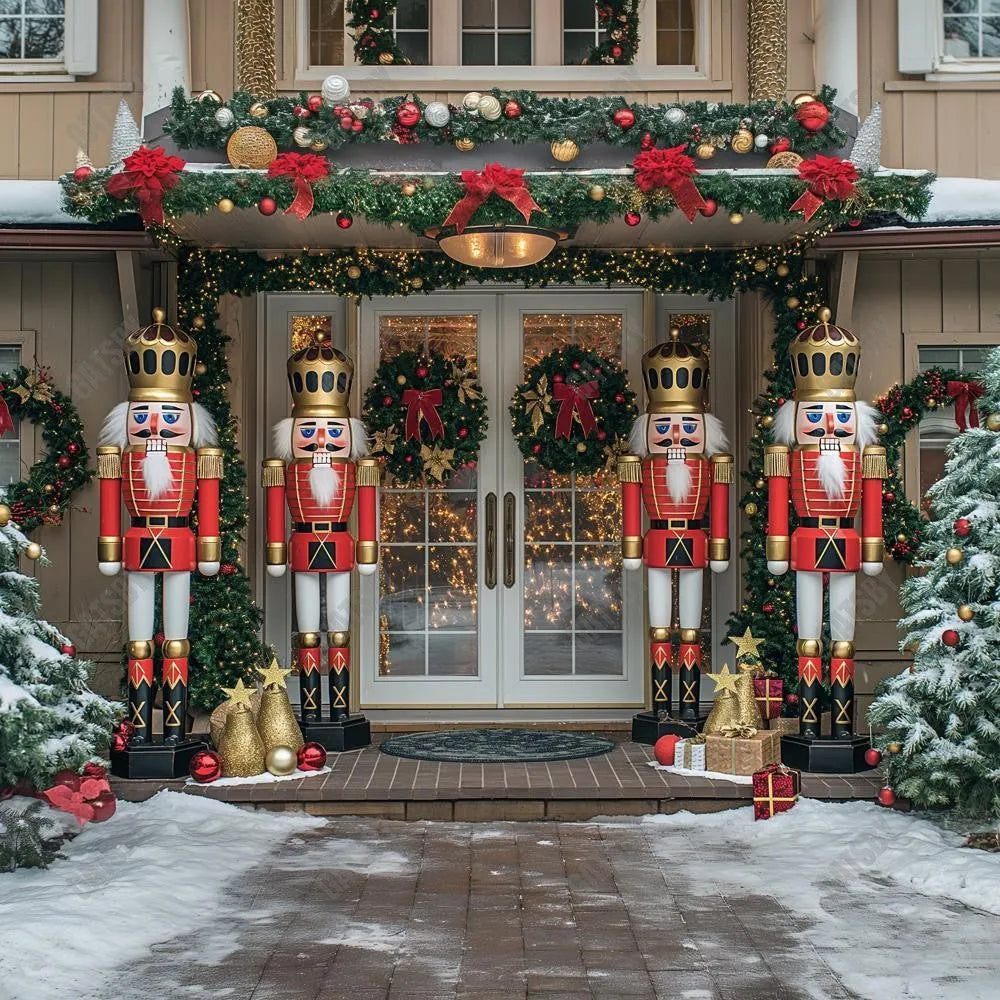 Gatsby Christmas Nutcracker Guards Photography Backdrop Gbsx-00889 - Gatsby Backdrop