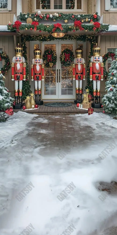 Gatsby Christmas Nutcracker Guards Photography Backdrop Gbsx-00891 - Gatsby Backdrop