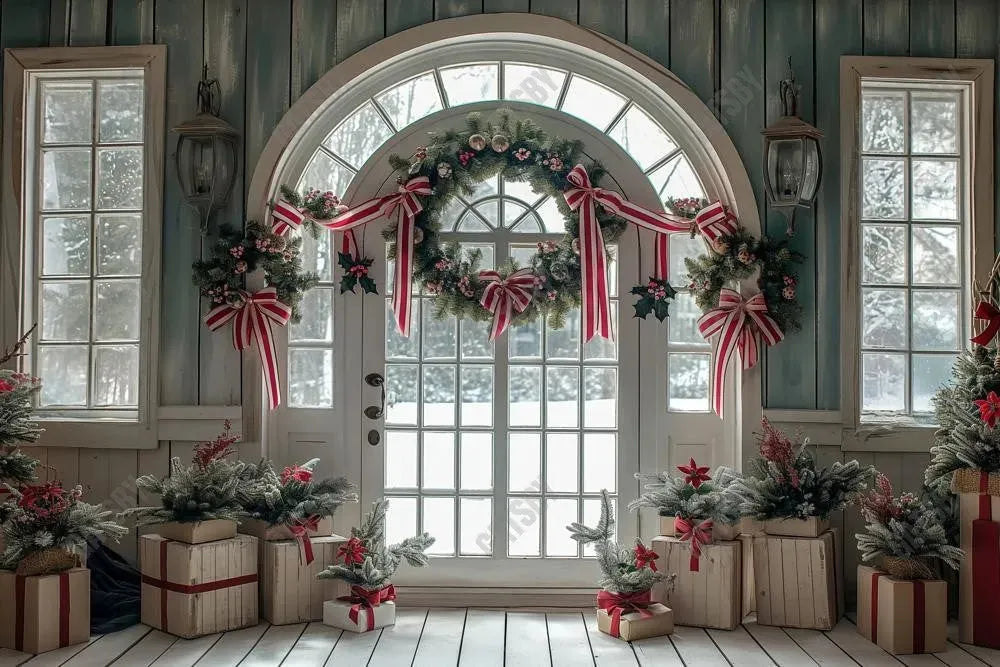 Gatsby Christmas Peppermint Door Photography Backdrop Gbsx-00999 - Gatsby Backdrop