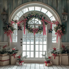 Gatsby Christmas Peppermint Door Photography Backdrop Gbsx-00999 - Gatsby Backdrop