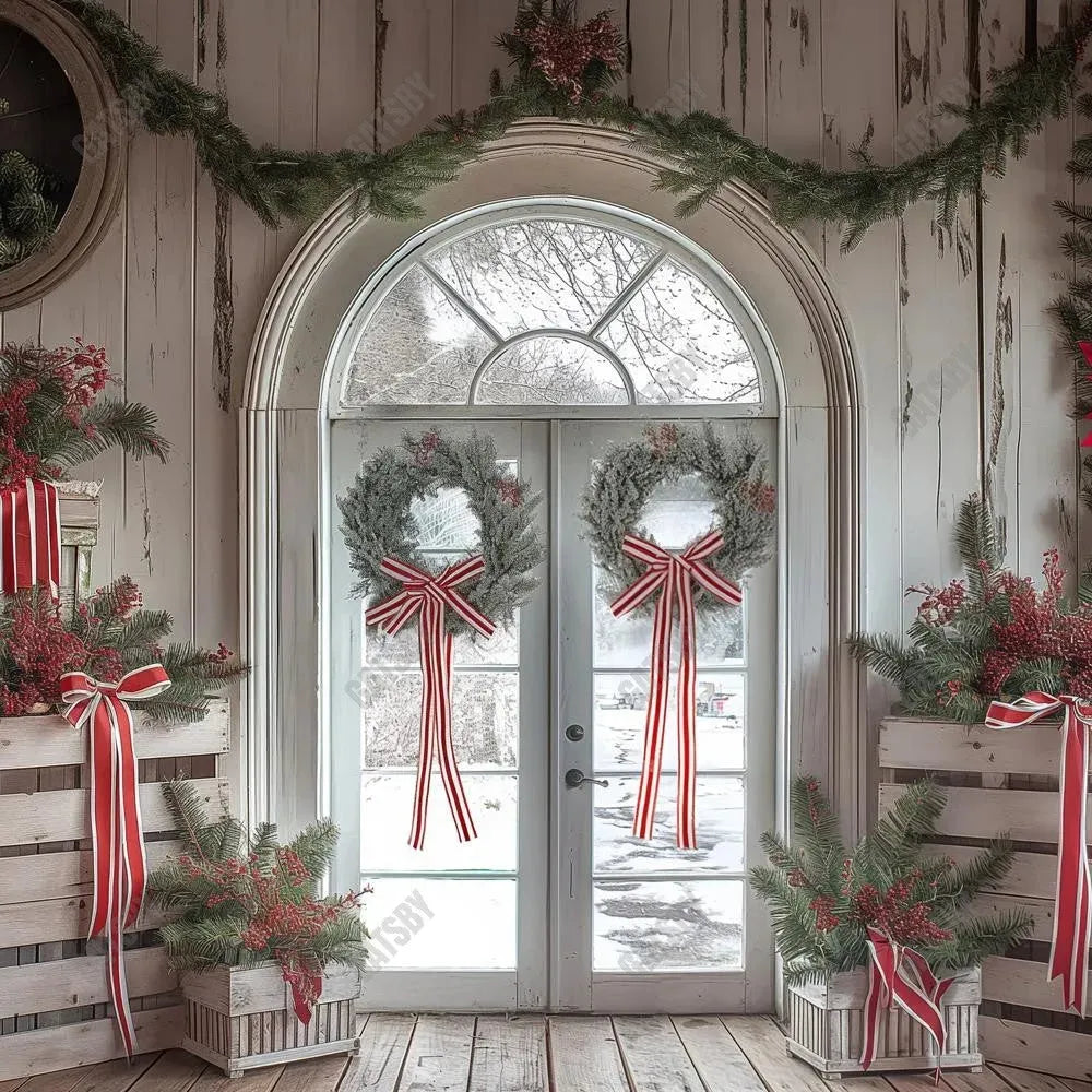 Gatsby Christmas Peppermint Door Photography Backdrop Gbsx-01000 - Gatsby Backdrop