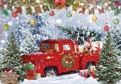 Gatsby Christmas Red Truck Photography Backdrop Gbsx-00940 - Gatsby Backdrop