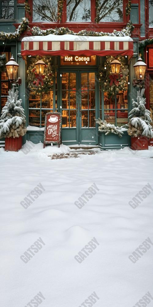 Gatsby Christmas Retro Hot Cocoa Store Photography Backdrop Gbsx-00811 - Gatsby Backdrop