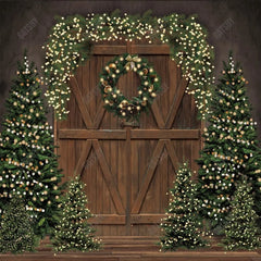 Gatsby Christmas Rustic Barn Door Photography Backdrop GBSX-00044 - Gatsby Backdrop