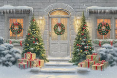 Gatsby Christmas Snowy Doorstep Photography Backdrop GBSX-00022 - Gatsby Backdrop