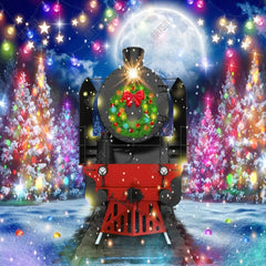 Gatsby Christmas Train Photography Backdrop GBSX-00048 - Gatsby Backdrop