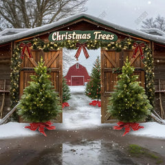 Gatsby Christmas Tree Farm Entrance Photography Backdrop GBSX-00155 - Gatsby Backdrop