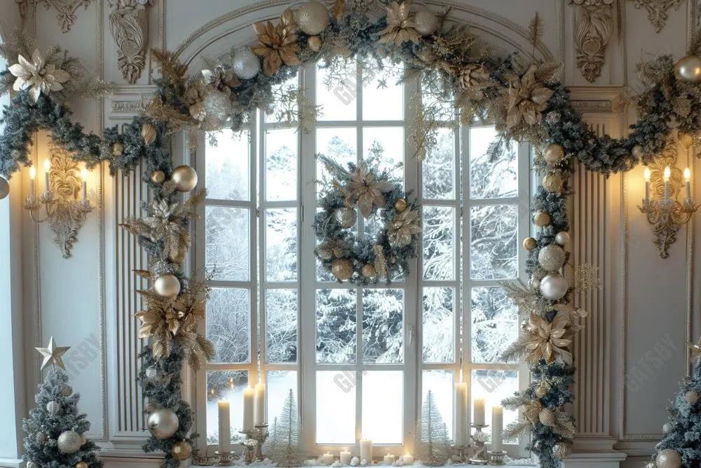 Gatsby Christmas Vintage White Window Photography Backdrop Gbsx-00776 - Gatsby Backdrop