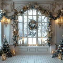 Gatsby Christmas Vintage White Window Photography Backdrop Gbsx-00777 - Gatsby Backdrop