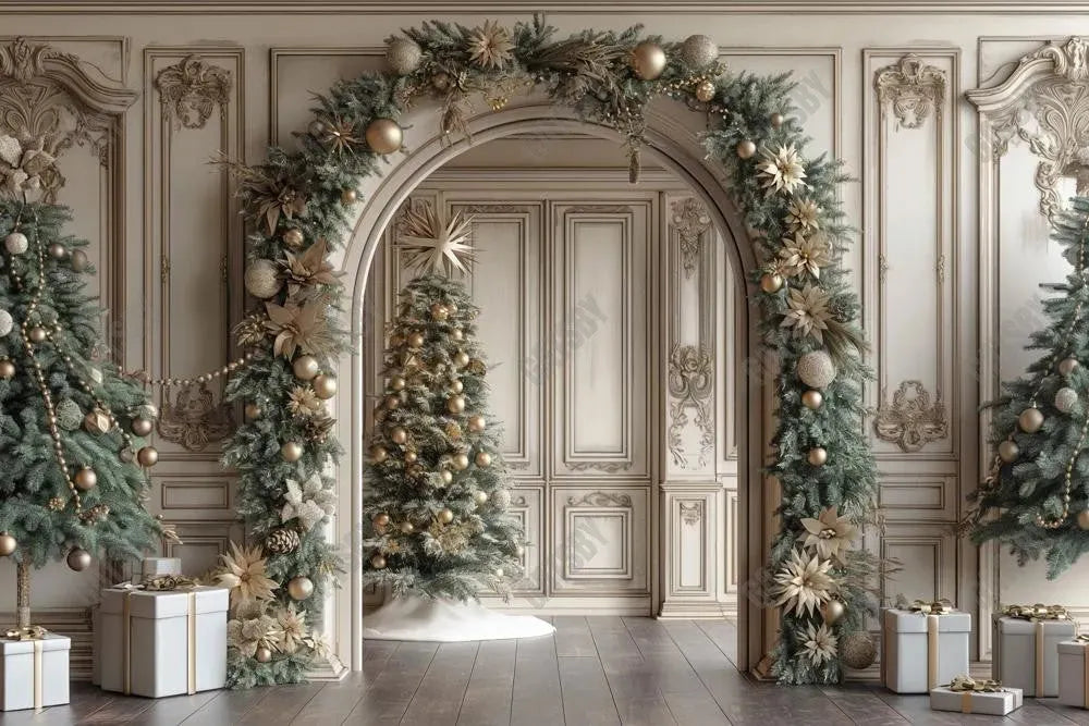 Gatsby Christmas White Arch Photography Backdrop Gbsx-01001 - Gatsby Backdrop