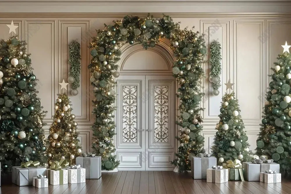 Gatsby Christmas White Arch Photography Backdrop Gbsx-01002 - Gatsby Backdrop