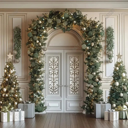 Gatsby Christmas White Arch Photography Backdrop Gbsx-01002 - Gatsby Backdrop