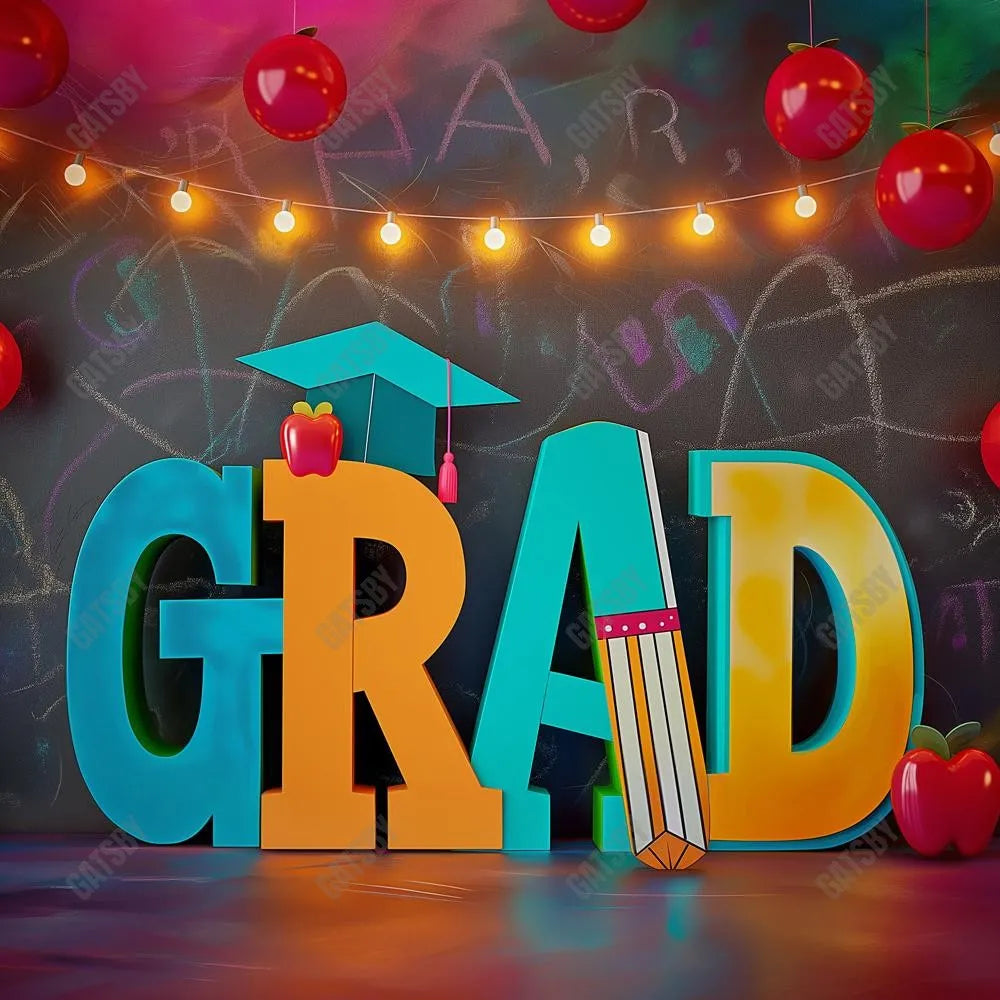 Gatsby Congrats Grads Photography Backdrop GBSX-00104 - Gatsby Backdrop