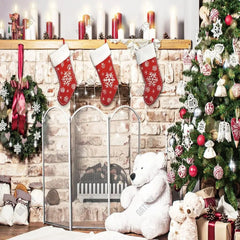 Gatsby Cozy Christmas Fireplace Photography Backdrop Gbsx-00938 - Gatsby Backdrop