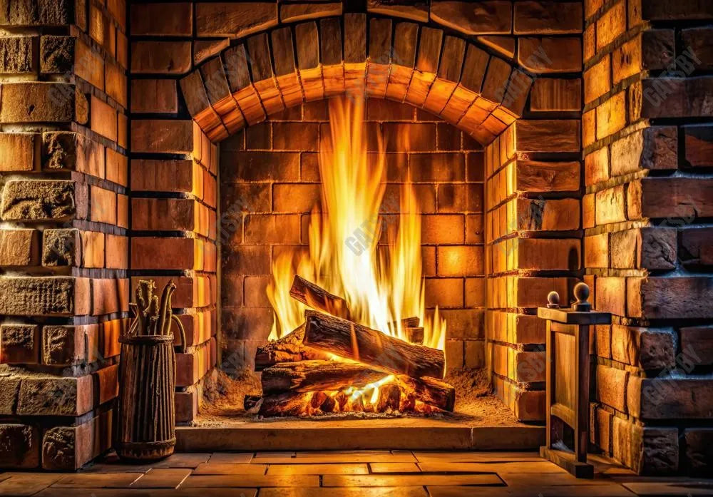 Gatsby Cozy Holiday Fireplace Photography Backdrop Gbsx-00843 - Gatsby Backdrop