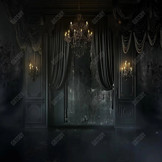 Gatsby Dark Vintage Black Wall Photography Backdrop Gbsx-00382 - Gatsby Backdrop