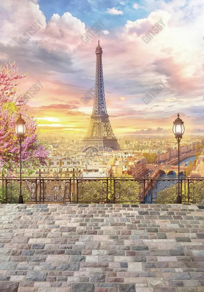 Gatsby Eiffel Tower Landscape Photography Backdrop Gbsx-00678 - Gatsby Backdrop