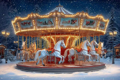 Gatsby Enchanted Holiday Carousel Photography Backdrop Gbsx-01040 - Gatsby Backdrop