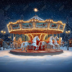 Gatsby Enchanted Holiday Carousel Photography Backdrop Gbsx-01040 - Gatsby Backdrop