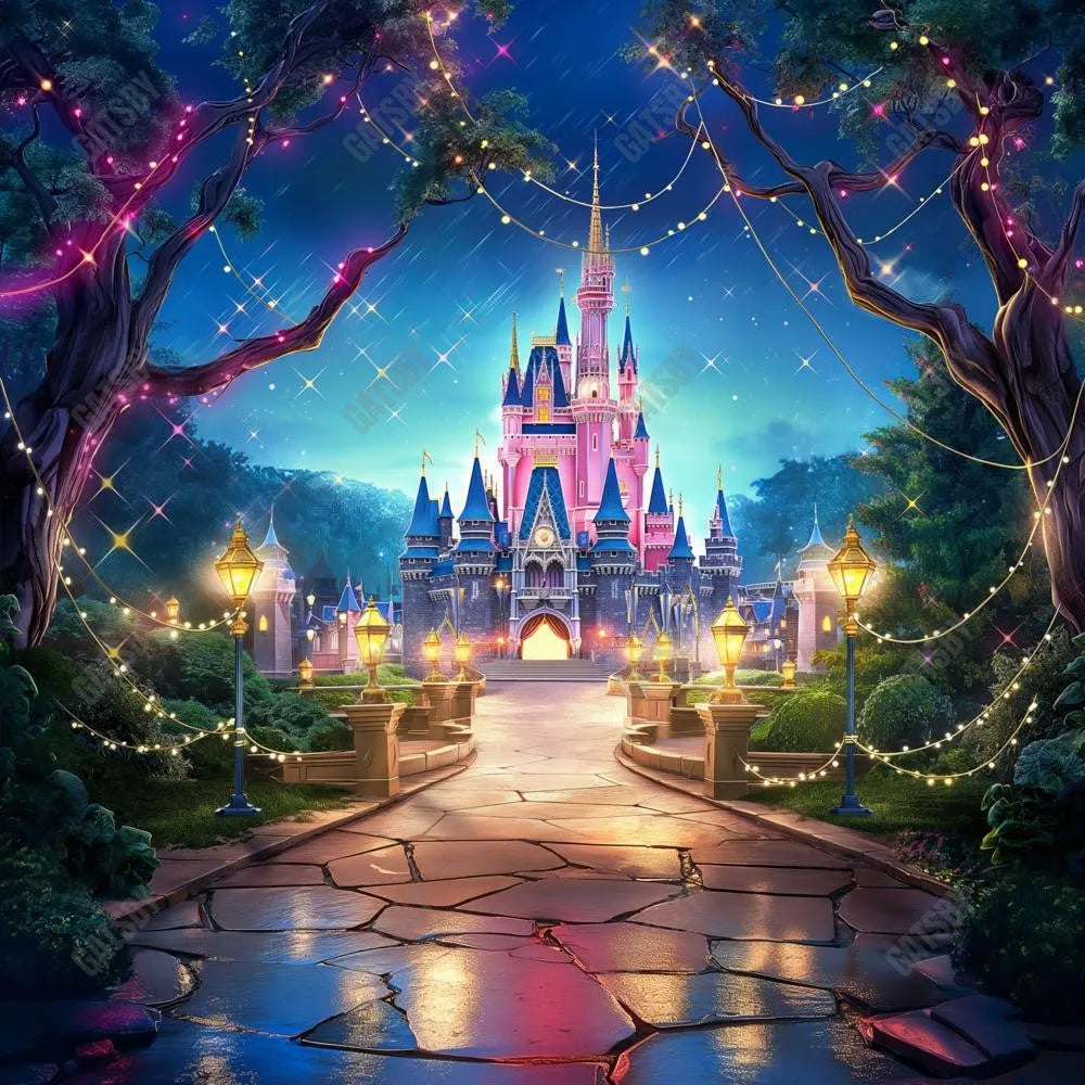 Gatsby Fairytale Forest Castle Photography Backdrop Gbsx-00580 - Gatsby Backdrop