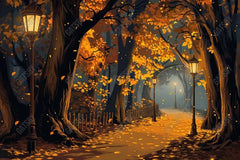 Gatsby Fall Forest Night Fence Photography Backdrop Gbsx-00573 - Gatsby Backdrop