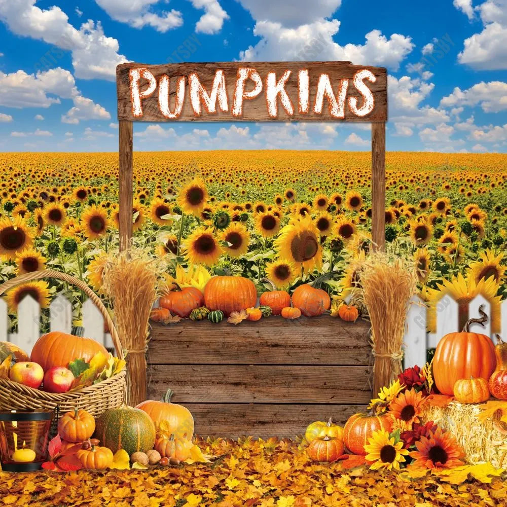 Gatsby Fall Pumpkin Patch Photography Backdrop GBSX-00183 - Gatsby Backdrop