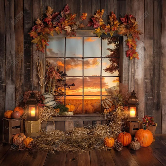 Gatsby Fall Sunset Window Photography Backdrop Gbsx-00512 - Gatsby Backdrop