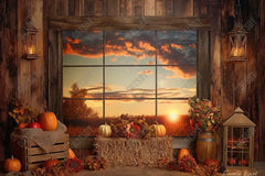 Gatsby Fall Sunset Window Photography Backdrop Gbsx-00513 - Gatsby Backdrop