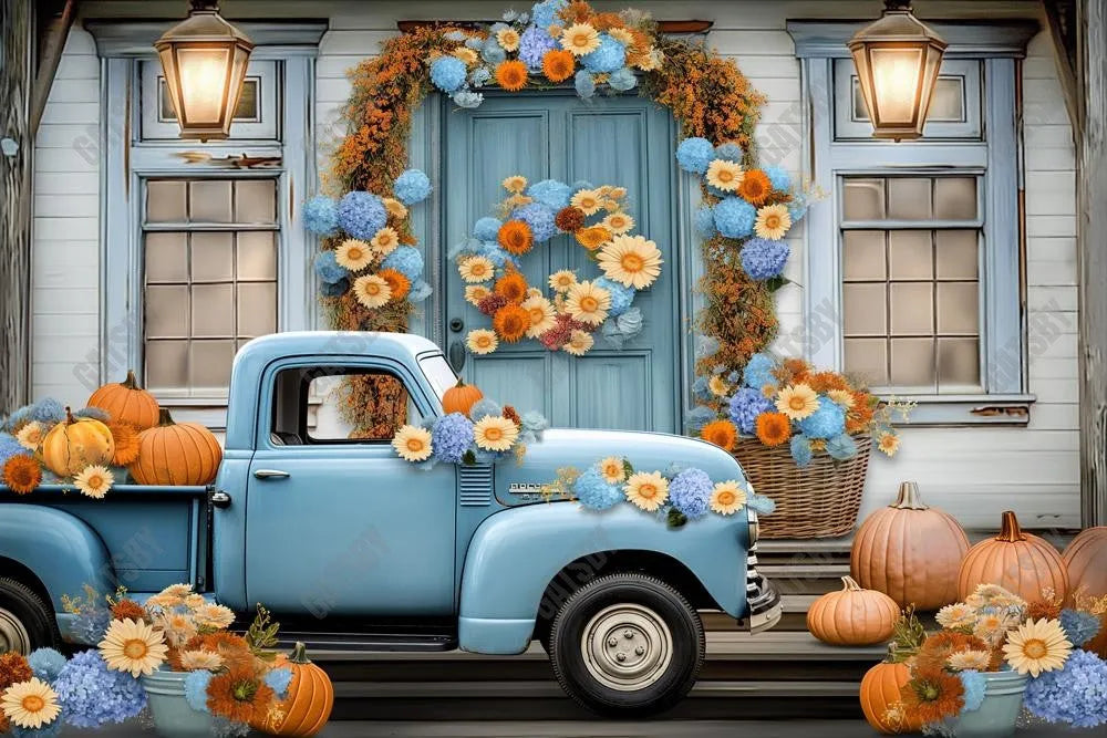 Gatsby Farmhouse Flowers Truck Photography Backdrop Gbsx-00849 - Gatsby Backdrop