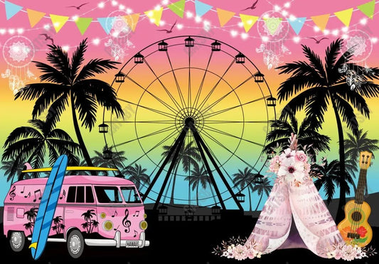 Gatsby Ferris Wheel Music Festival Photography Backdrop Gbsx-00615 - Gatsby Backdrop