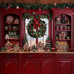 Gatsby Festive Red Kitchen Photography Backdrop GBSX-00067 - Gatsby Backdrop