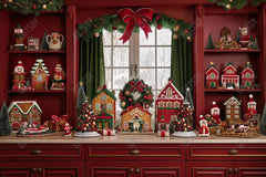 Gatsby Festive Red Kitchen Photography Backdrop GBSX-00068 - Gatsby Backdrop