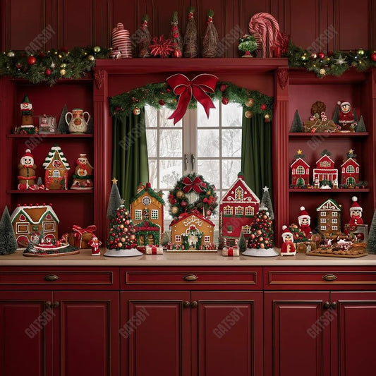 Gatsby Festive Red Kitchen Photography Backdrop GBSX-00068 - Gatsby Backdrop