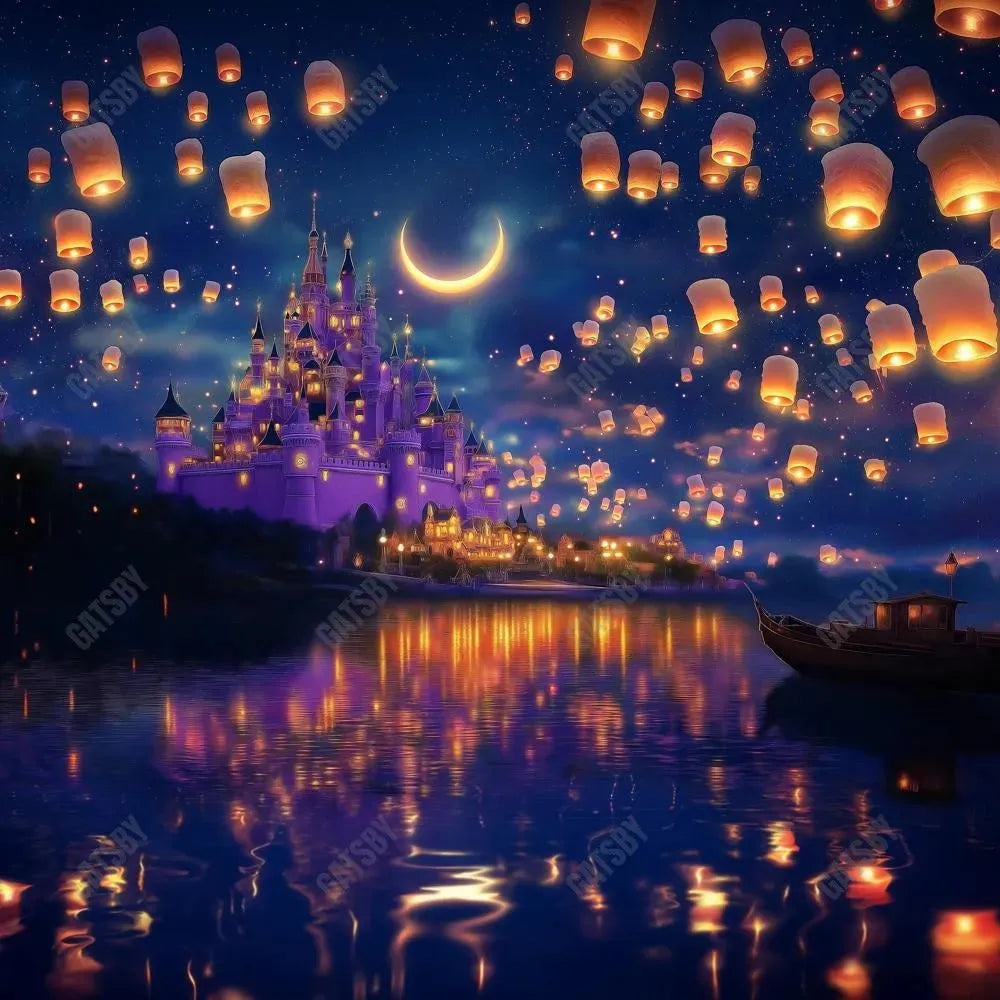 Gatsby Floating Lanterns Castle Photography Backdrop Gbsx-01053 - Gatsby Backdrop