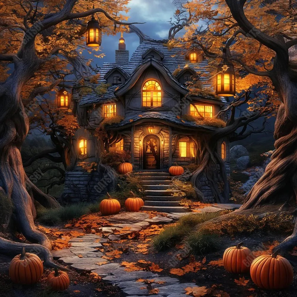 Gatsby Forest Haunted Cottage Photography Backdrop Gbsx-00553 - Gatsby Backdrop