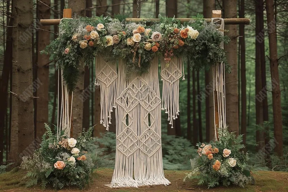 Gatsby Forest Macrame Arch Photography Backdrop GBSX-00010 - Gatsby Backdrop