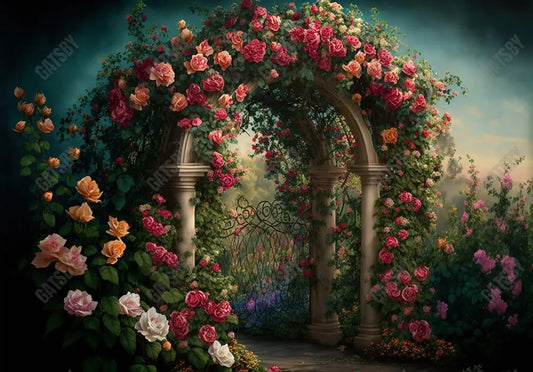 Gatsby Garden Floral Arch Photography Backdrop Gbsx-00844 - Gatsby Backdrop