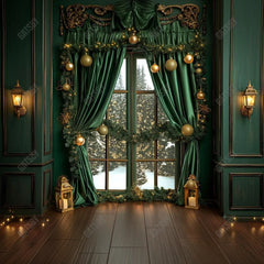 Gatsby Green Dream Pine Window Photography Backdrop GBSX-00070 - Gatsby Backdrop