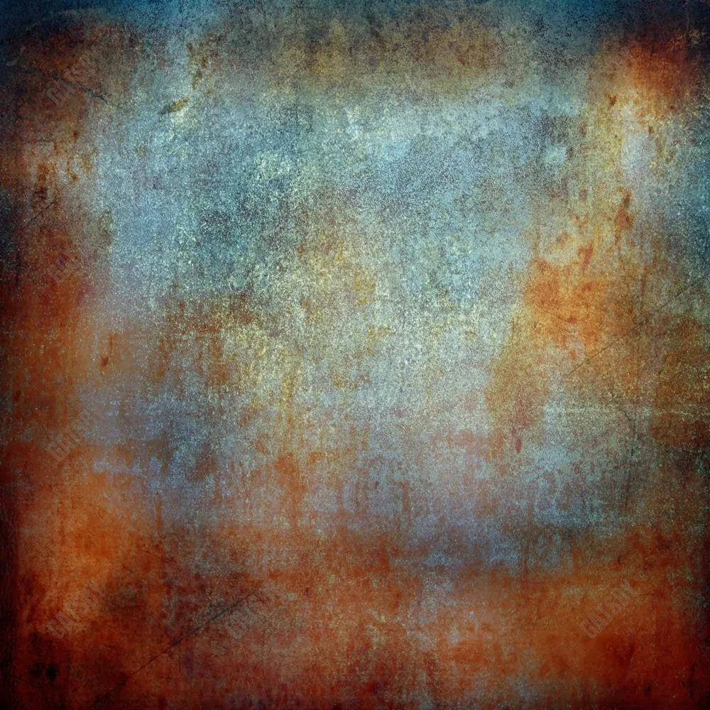 Gatsby Grunge Metal Blue And Orange Photography Backdrop Gbsx-00288 - Gatsby Backdrop